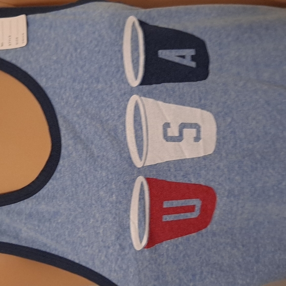 NWT Old Navy Beer Pong USA Red White and Blue Tank Top Patriotic 4th of July - Picture 2 of 5
